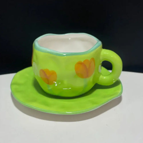 Cute Ceramic Mugs Handmade Flower