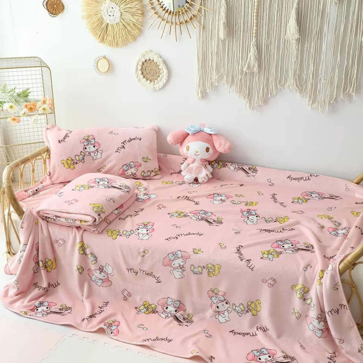 Sanrio Cute My Melody Warm Blanket Lovely Cartoon Printed Blanket For