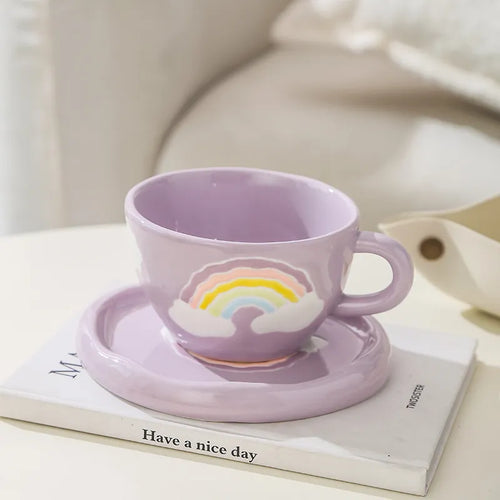 Cute Ceramic Mugs Handmade Flower