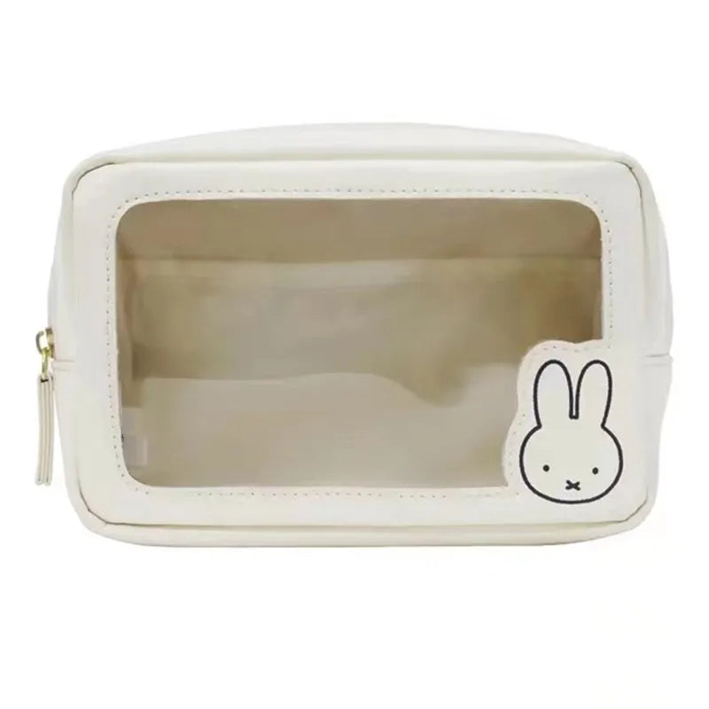 Kawaii Miffy Translucent  Makeup Bag Large Capacity Waterproof