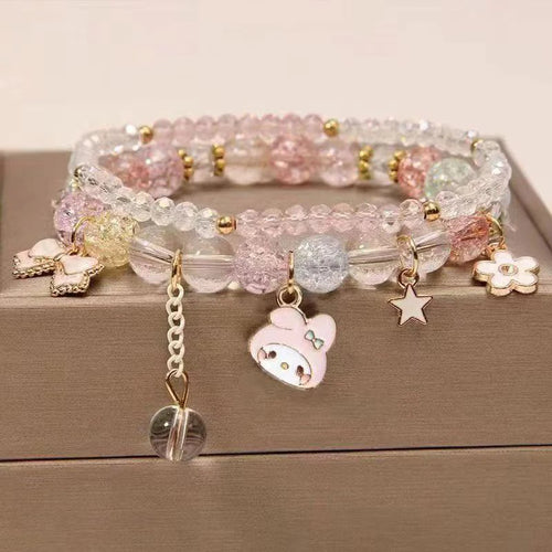 Sanrio Kuromi My Melody Bracelet Cinnamon Roll Crystal