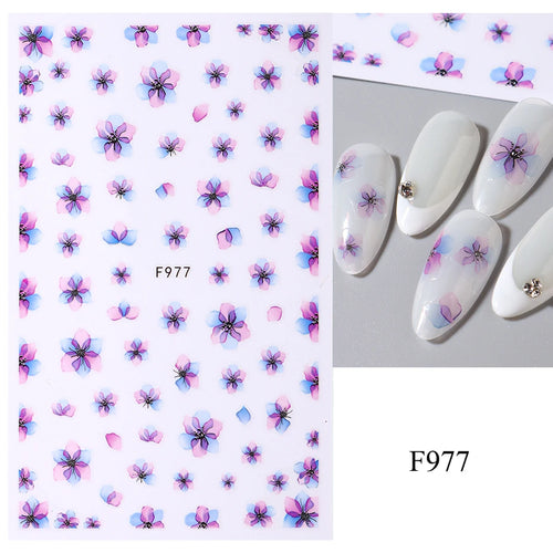 Spring Flowers 3D Nail Stickers Simple Summer Blossom Floral Tulip