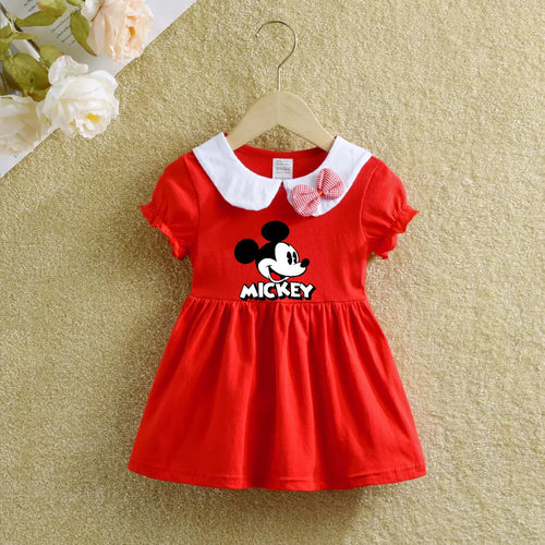 Children Dress Summer Baby Girl Cartoon Hello Kitty Doll Collar