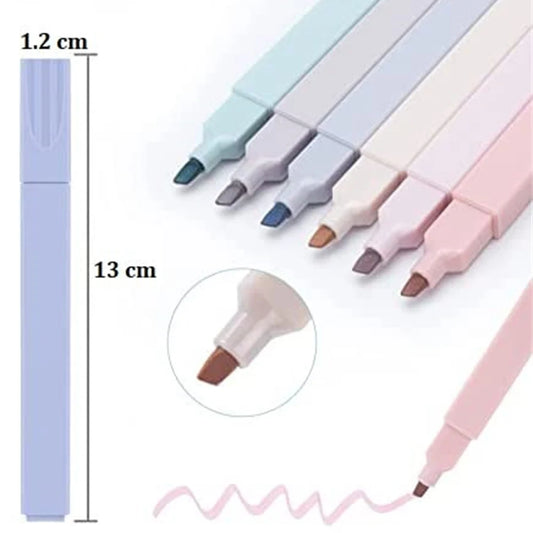 6pcs/set Pastel Color Highlighter Kawaii Stationery Color Marker