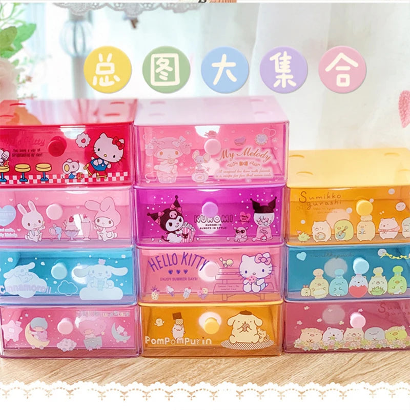 Sanrio Kawaii Hello Kitty My Melody Anime Desktop Decoration Drawer