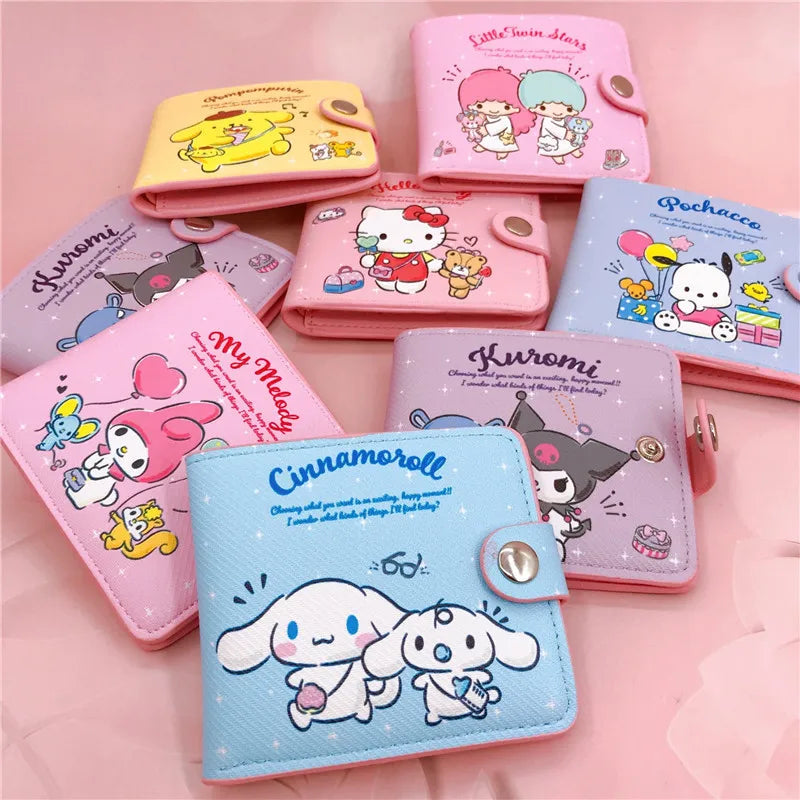 Kawaii Sanrio Pu Casual Money Bag Hello Kitty Cinnamoroll My Melody