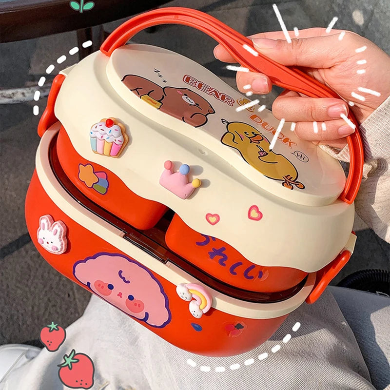 Portable Kawaii Lunch Box- School Kids Picnic Bento