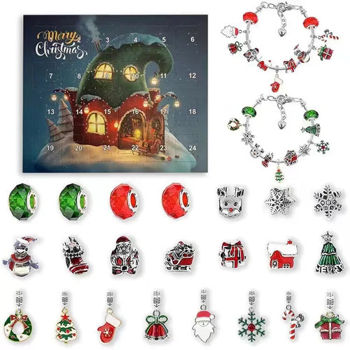 New Stitch Mickey Christmas Advent Calendar Bracelets 24 Days Xmas