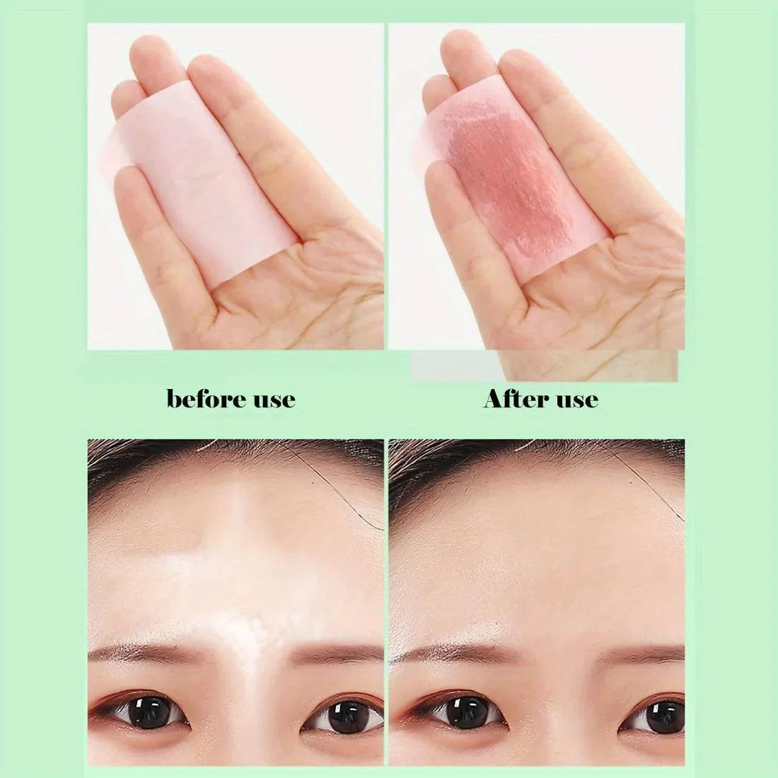 100 Pieces Facial Oil Blotting Paper - Natural Green Tea, Suitable for