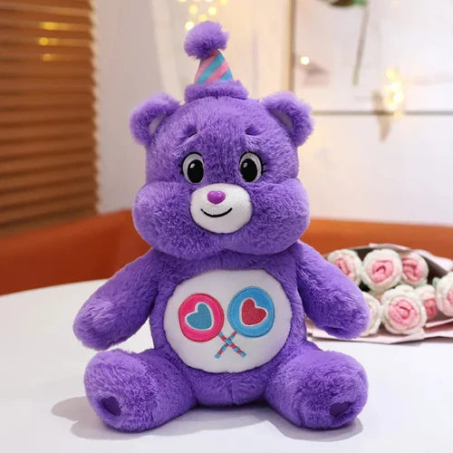 MINISO 40CM Care Bears Rainbow Plush Toy - Adorable Anime-Style Kawaii Bear