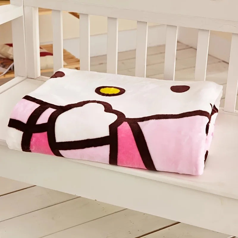 Hello Kitty Cartoon Blanket Kawaii Y2K Sanrio Kt Cat Home Textile