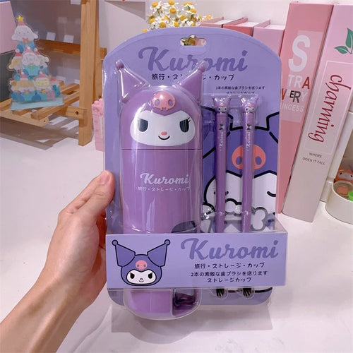 Portable Sanrio Toothbrush With Mouthwash Cup