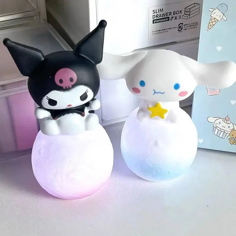 Small Kuromi Cinnamoroll Melody Night Light Figures Glowing Toy