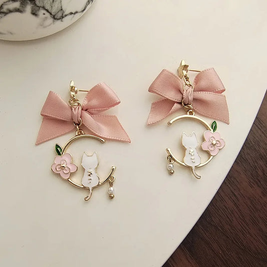 Lovely Cat Drop Earrings