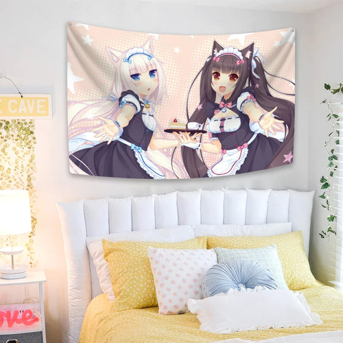 Anime Tapestry Nekopara Printed Cute Wall Hanging Decor