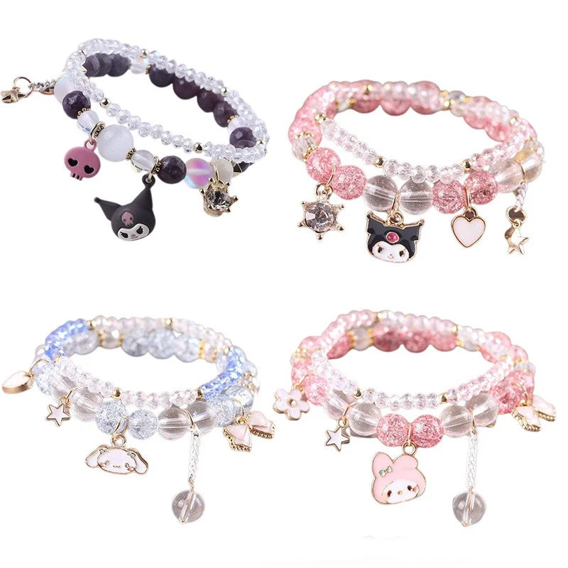 Sanrio Kuromi My Melody Bracelet Cinnamon Roll Crystal