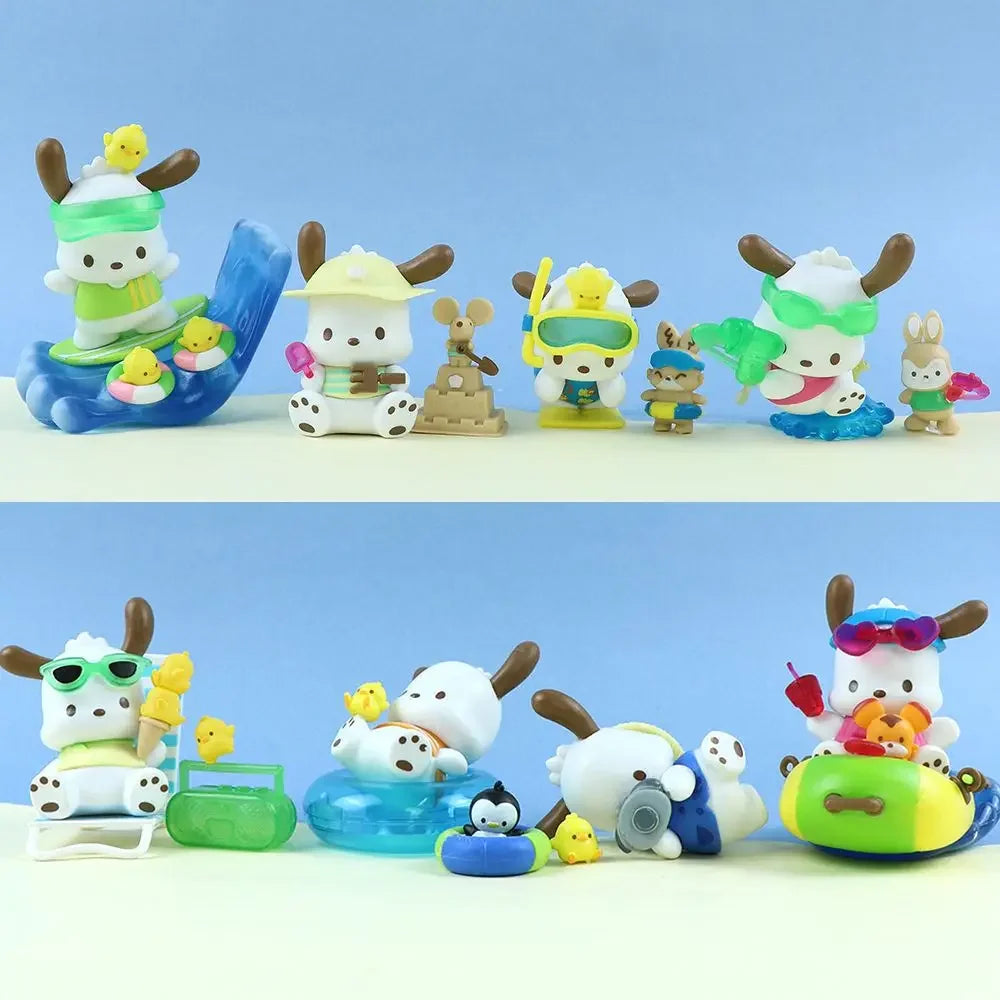 Kawaii Sanrio Pochacco Blind Box Holiday Beach Series Mysterious