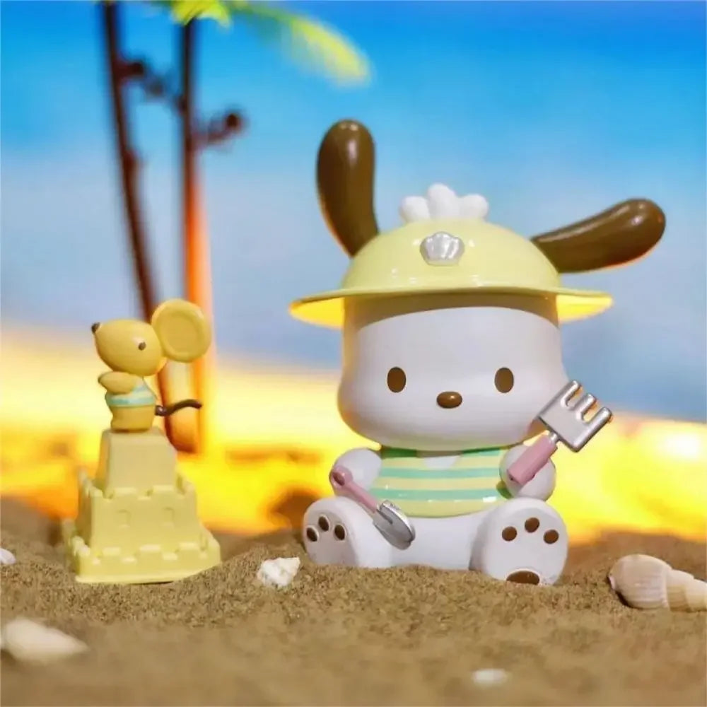 Kawaii Sanrio Pochacco Blind Box Holiday Beach Series Mysterious