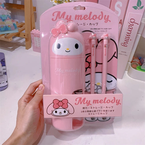 Portable Sanrio Toothbrush With Mouthwash Cup