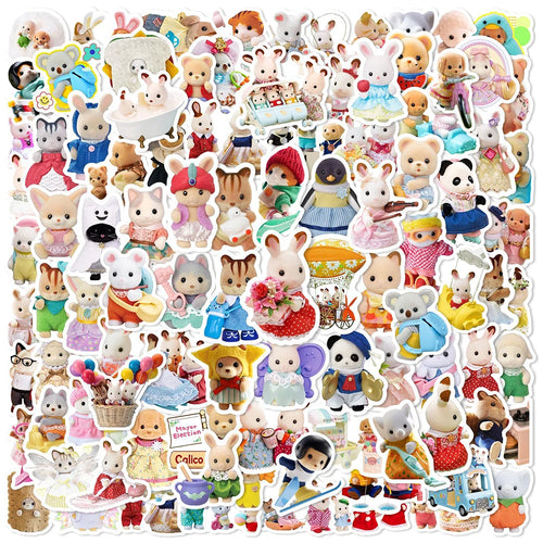 10/30/50/100pcs Cute Cartoon Sylvanian Families Stickers Kawaii Girls