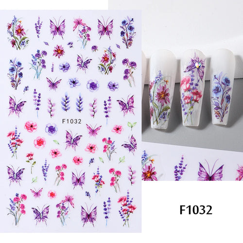 Spring Flowers 3D Nail Stickers Simple Summer Blossom Floral Tulip