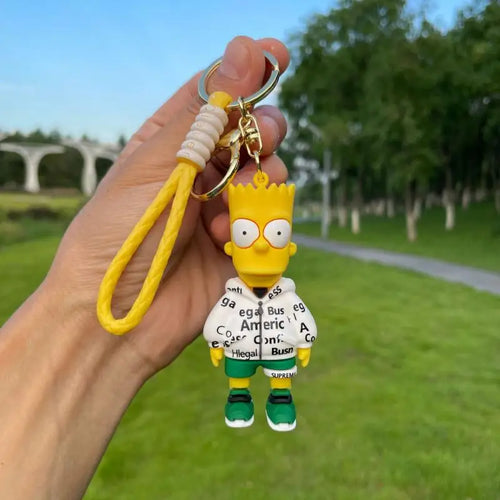 The Simpsons Keychain Cartoon Anime Figure Key Ring Phone Hanging