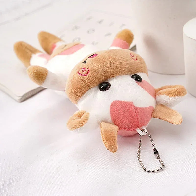 15cm Cute Milk Cow Plush Toy Animal Stuffed Doll Keyring Festival