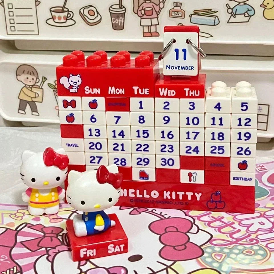 Hello Kittys Creative Assembly Block Building Calendar Set Cute