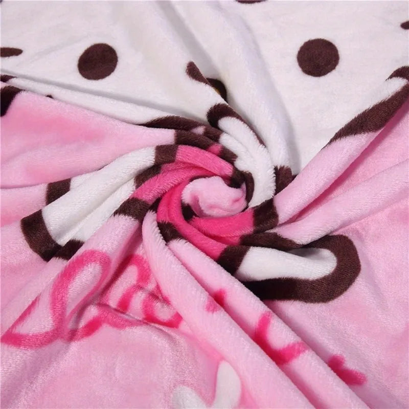 Hello Kitty Cartoon Blanket Kawaii Y2K Sanrio Kt Cat Home Textile