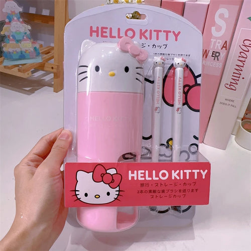 Portable Sanrio Toothbrush With Mouthwash Cup