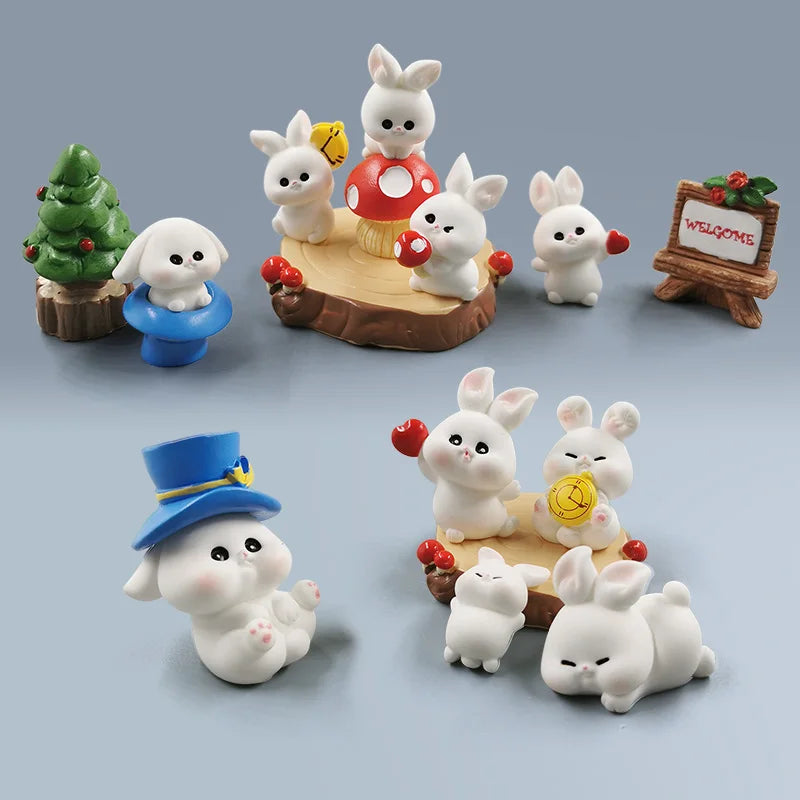 Hot Easter Christmas Rabbit Figurine Home Kawaii Room