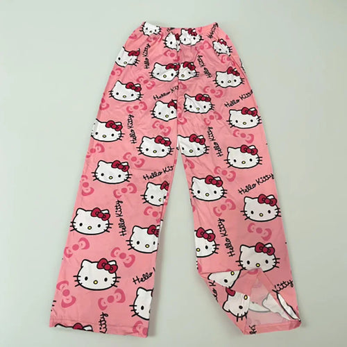 Hello Kitty Spider-man Cotton Loose Ladies Pajama Pants Pyjama