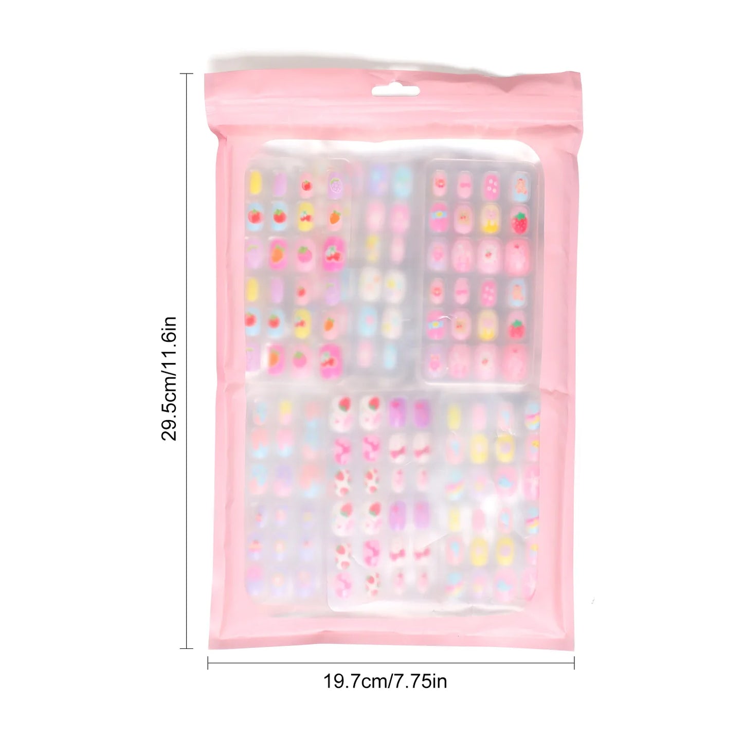 168pcs Kid False Nail Tips Flower Marine Life for Children Full Cover