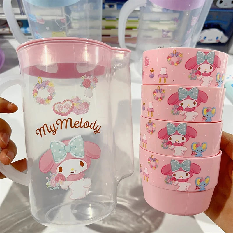 5Pcs Sanrio Water Bottle Kuromi Cinnamoroll Kawaii Cartoon Family