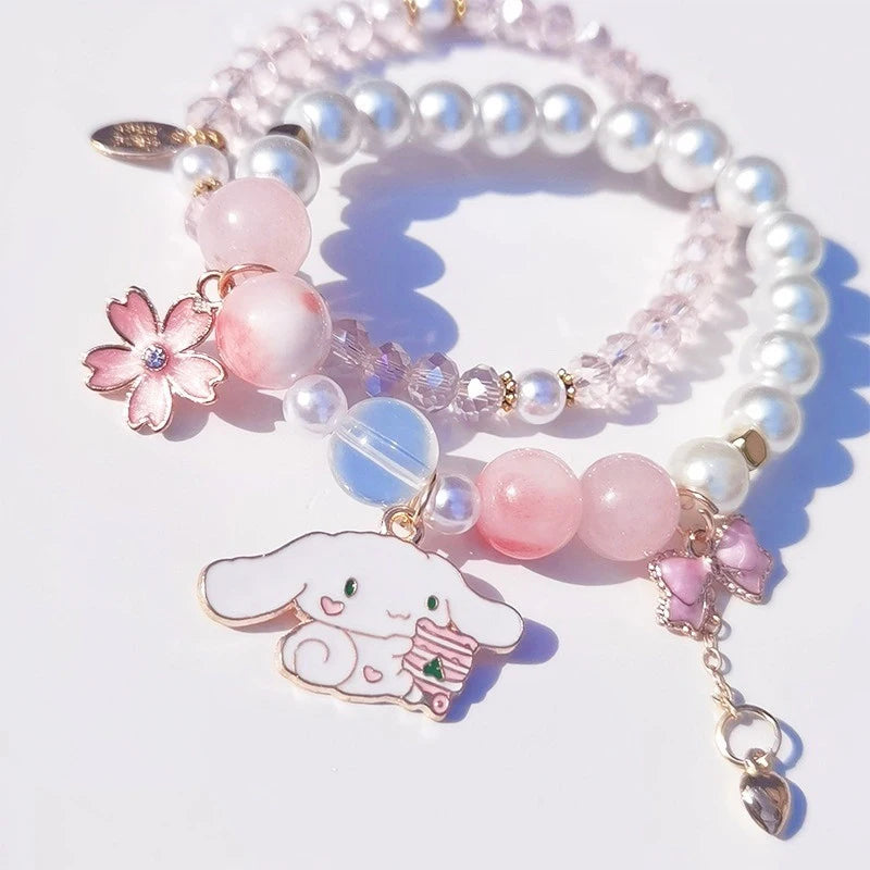 Sanrio Kuromi My Melody Bracelet Cinnamon Roll Crystal