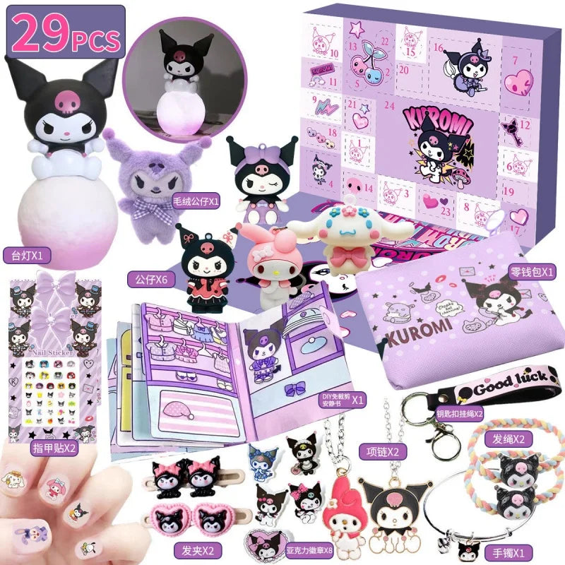 Sanrio Hello Kitty Kuromi Anime Christmas Calendar Blind Box Advent