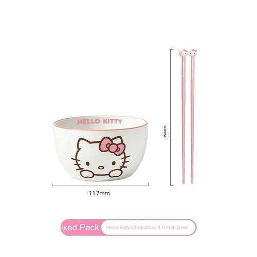 Sanrio Tableware Cinnamoroll Bowl Spoon Plate Cartoon Kawaii Ceramic