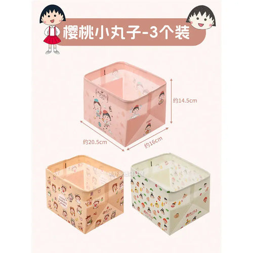 3Pcs Kawaii Sanrio Hello Kitty Cinnamon Roll Anime Underwear Storage Box