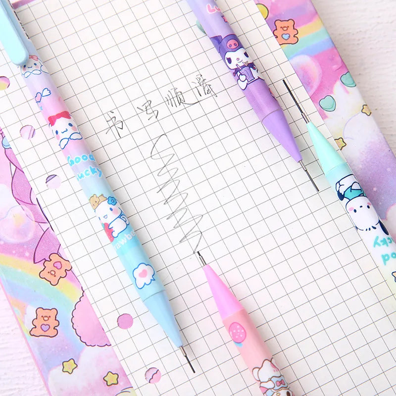 Sanrio Cartoon Mechanical Pencil 12pcs Kuromi Melody Pochacco Movable