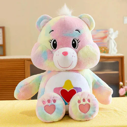 MINISO 40CM Care Bears Rainbow Plush Toy - Adorable Anime-Style Kawaii Bear