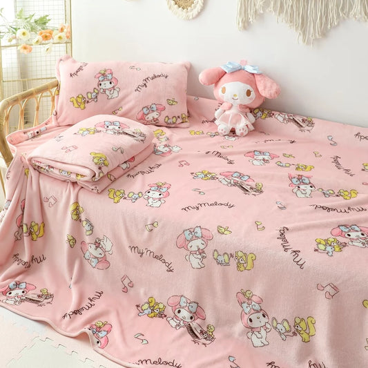 Sanrio Cute My Melody Warm Blanket Lovely Cartoon Printed Blanket For