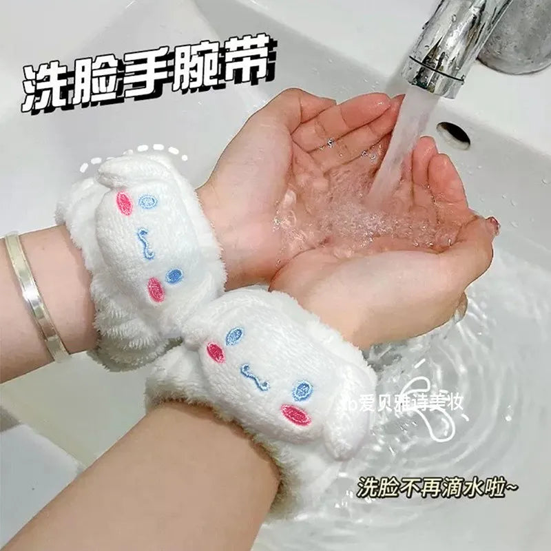 Sanrio Kuromi My Melody Kawaii Cartoon Face Wash Wristband Hair Band