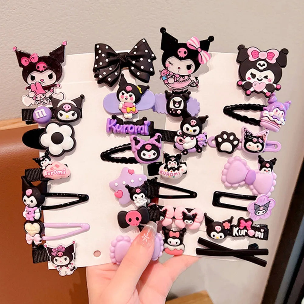 14Pcs/set Cute Kuromi Stretch Bow Hair Tie ForKids My Melody