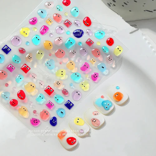 1pc 5D Jelly Strawberry Nail Art Stickers