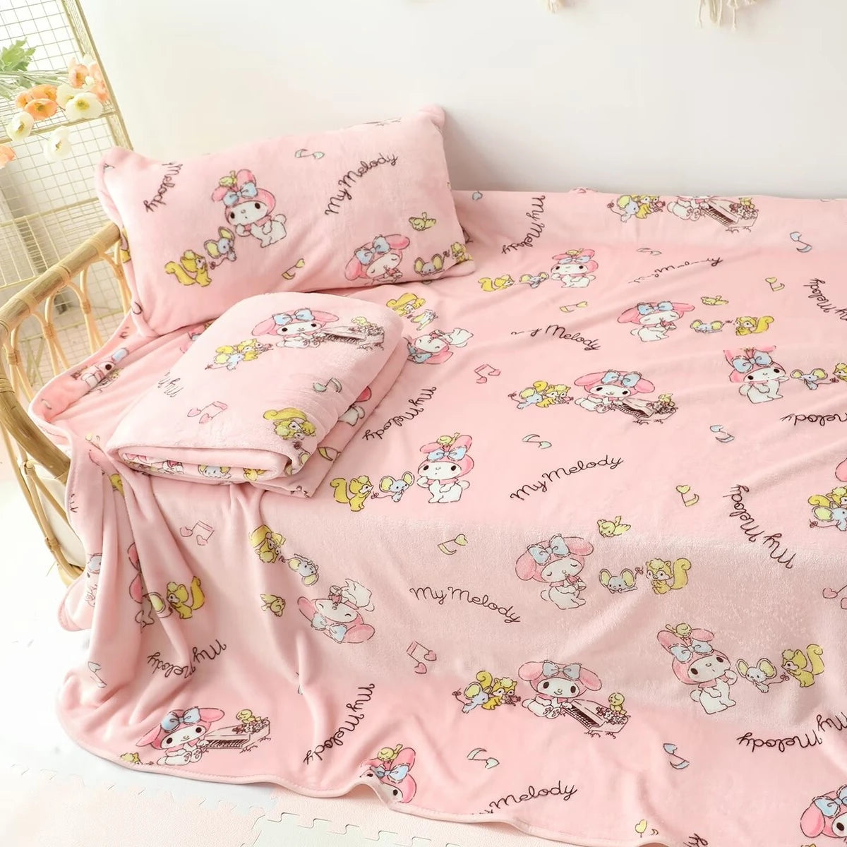 Sanrio Cute My Melody Warm Blanket Lovely Cartoon Printed Blanket For