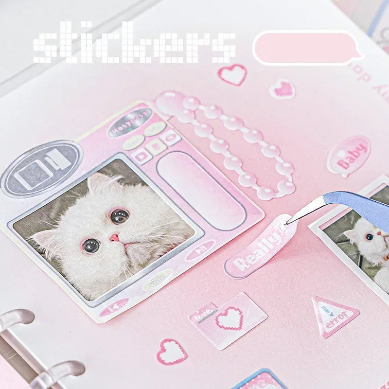 1pc Kawaii Sticker American Y2k Shiny Stationery Sticker CD Phone