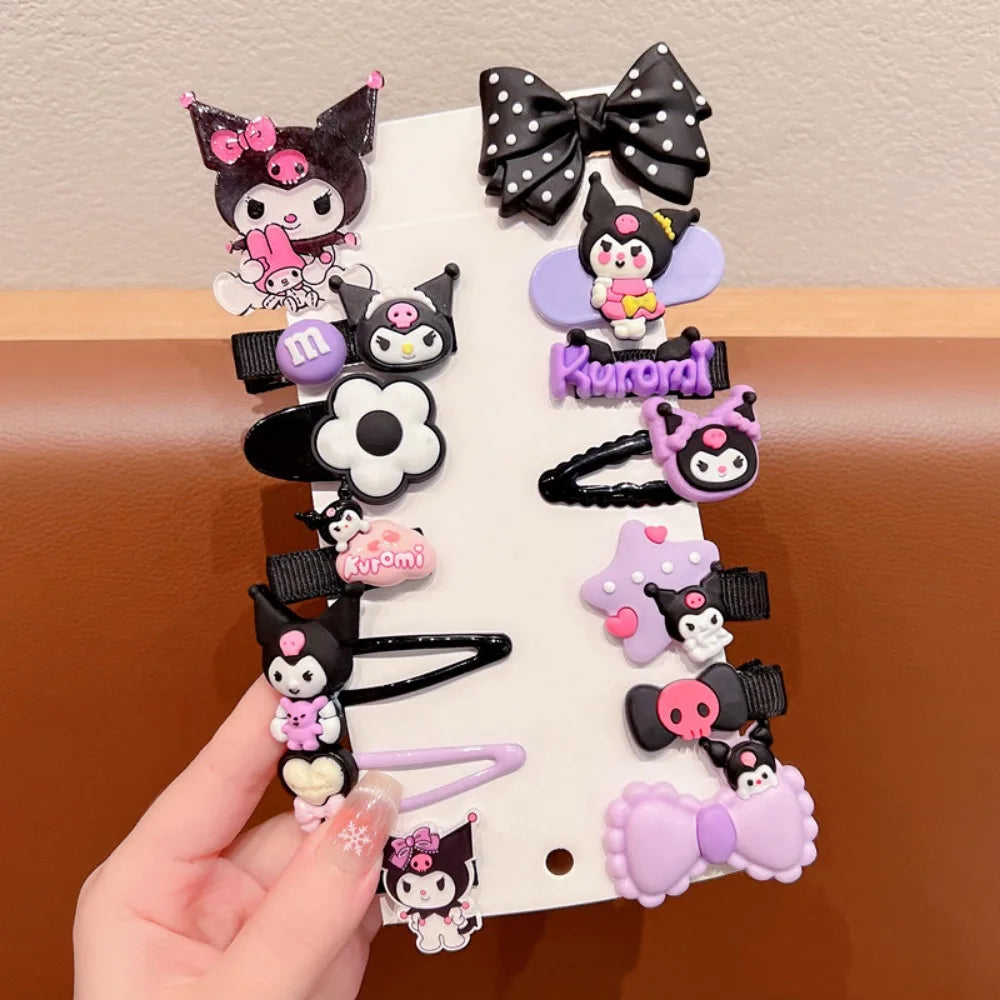 14Pcs/set Cute Kuromi Stretch Bow Hair Tie ForKids My Melody