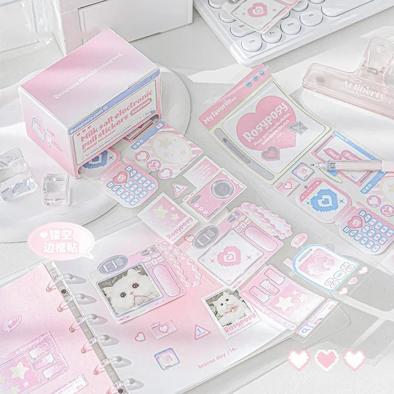 1pc Kawaii Sticker American Y2k Shiny Stationery Sticker CD Phone