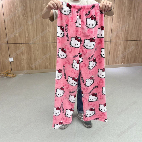 Sanrio Christmas Hello Kitty Pajamas Halloween Flannel Fashion