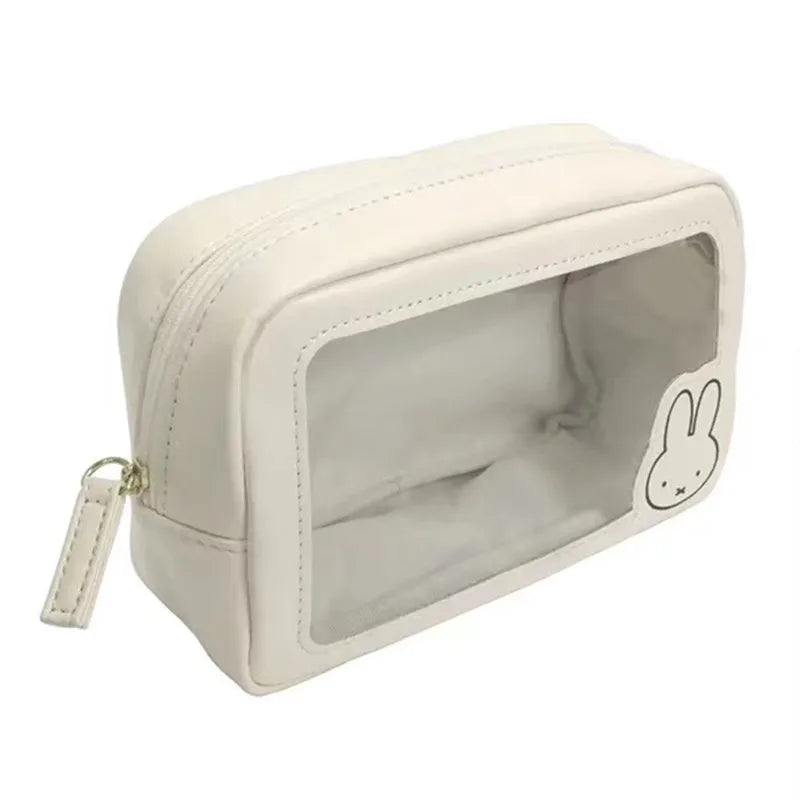 Kawaii Miffy Translucent  Makeup Bag Large Capacity Waterproof